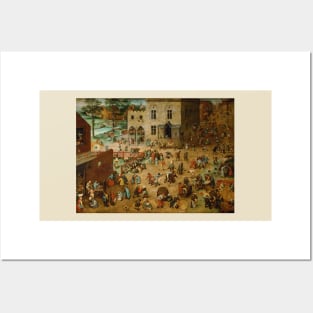 Children's Games by Bruegel - Renaissance Art Painting Posters and Art